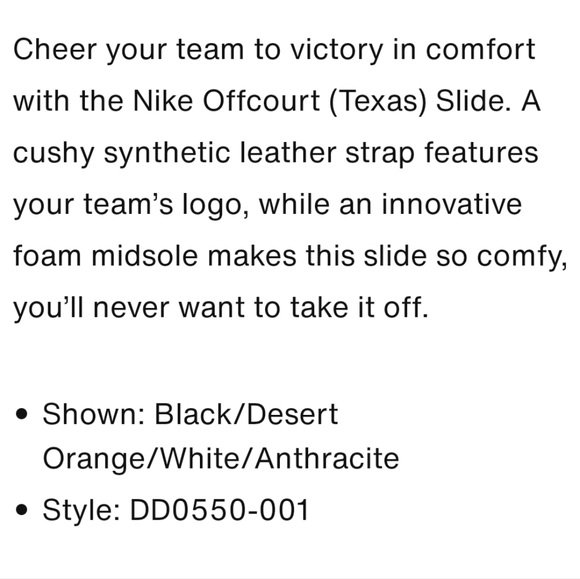 NWT Men's Nike University of Texas Longhorns Off-Court Slides - Picture 9 of 10